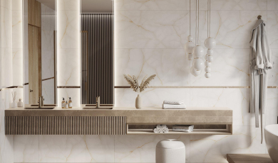 Керамогранит Оникс Клауди: свет, рождающий пространство